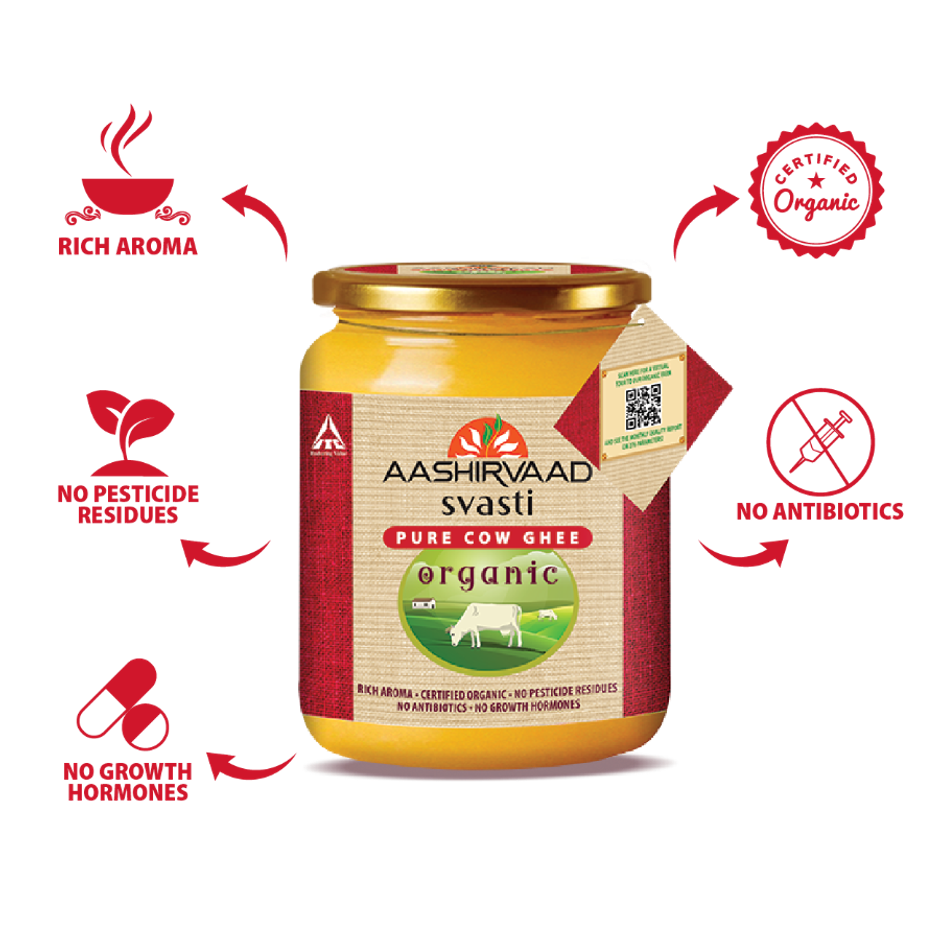 Aashirvaad Organic Pure Cow Ghee | Certified Organic