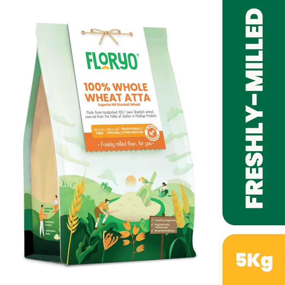 Floryo Pure Whole Mp Sharbati Wheat Atta