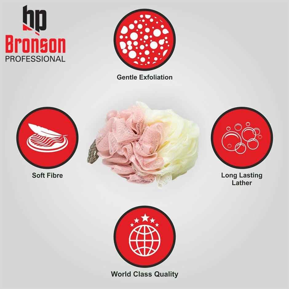 Bronson Professional Bath Sponge Loofah Big Round For Body Scrubbing | Color May Vary