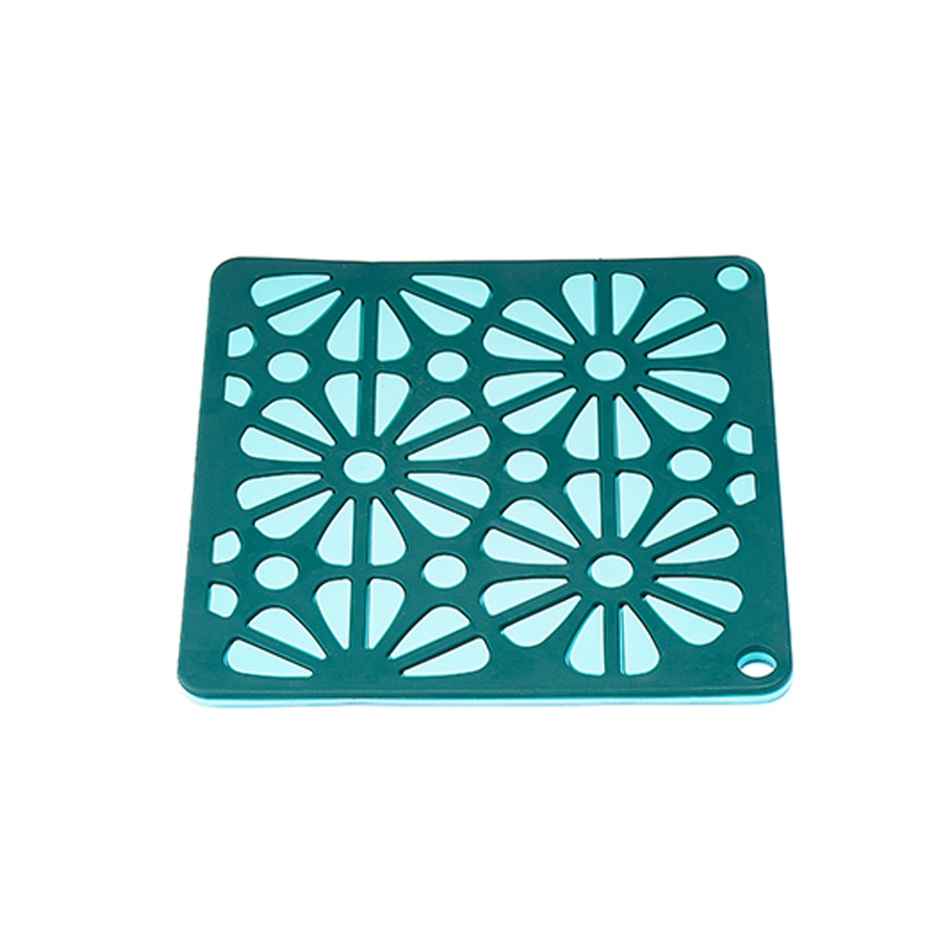 Petals 15 Cm Sqaure Non Slip Silicone Coaster Table Organiser Stand | 2pcs Set