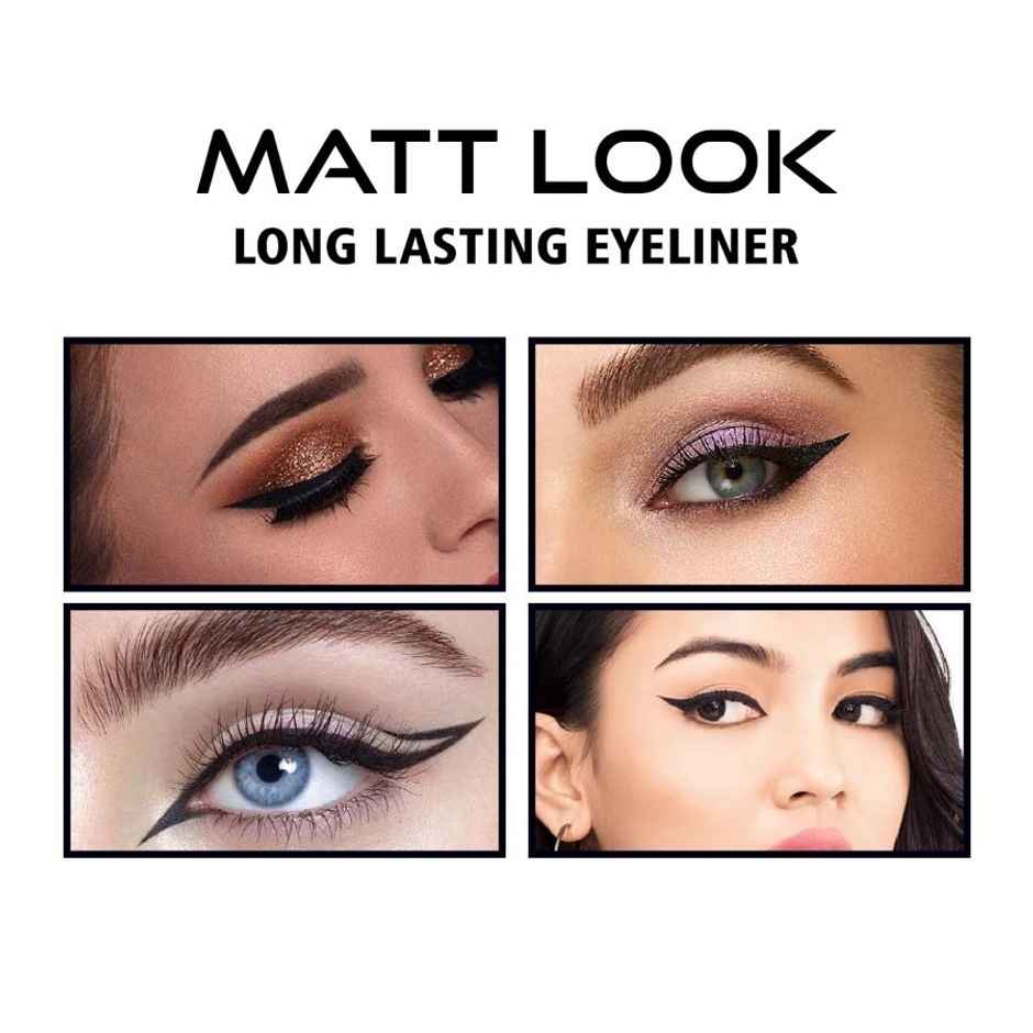 Mattlook Long Lasting Eyeliner With Intense Black Color | Water & Smudge Proof Formula | Black