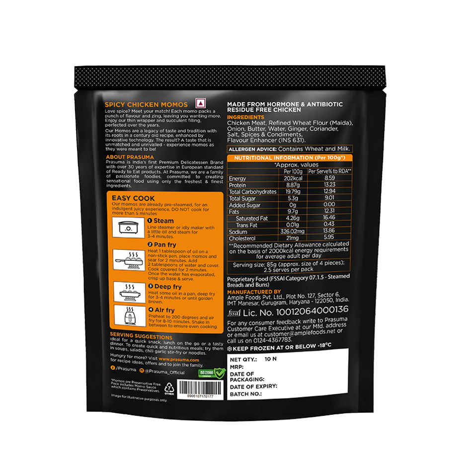 Prasuma Momos Original Chicken(24pc) & Prasuma Spicy Chicken Momos(10pc) Combo