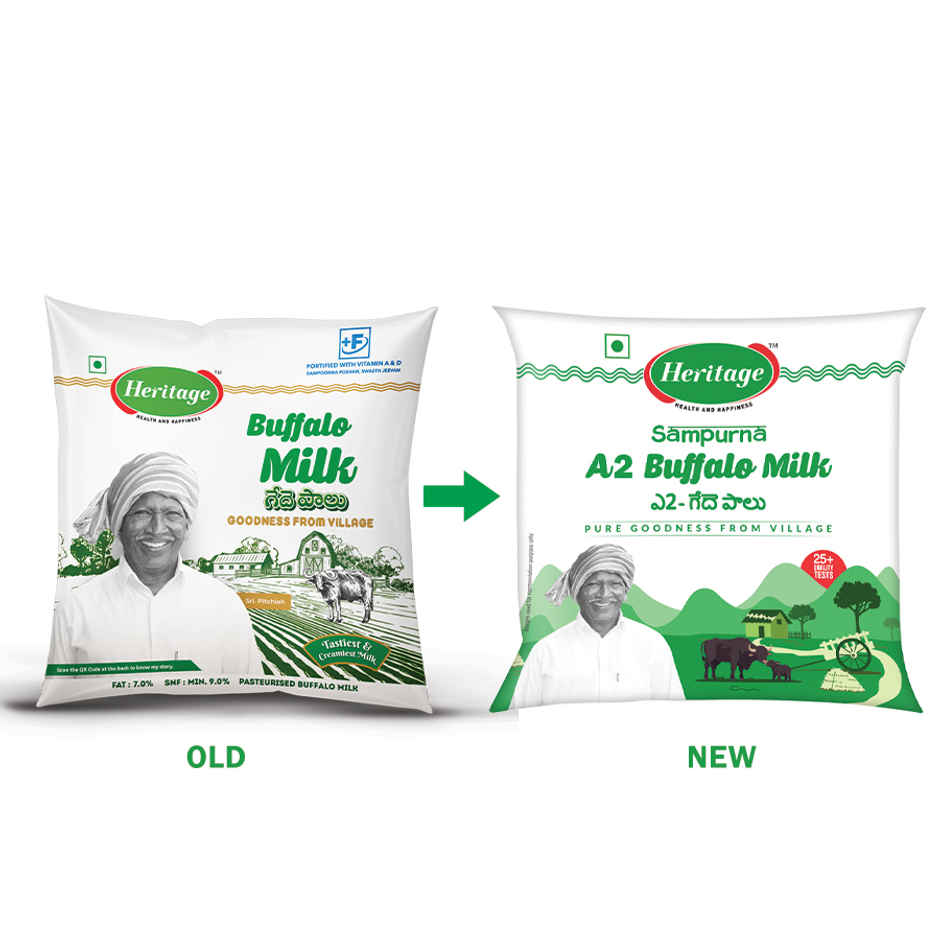 Heritage Sampurna A2 Buffalo Fresh Milk | Pouch
