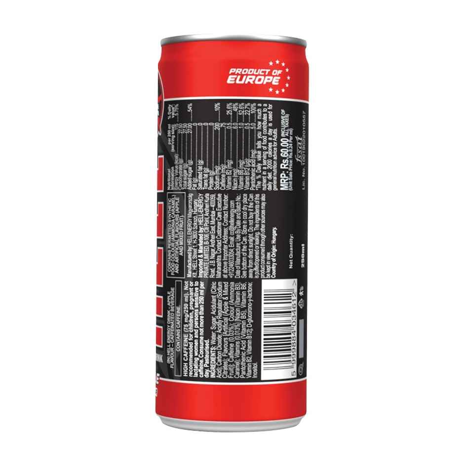 Hell Energy Drink (250ml) & Hell Energy Drink Apple Flavoured Drink (250ml) Combo
