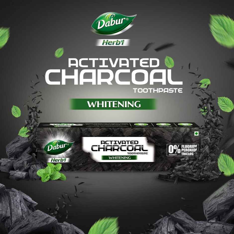Dabur Herb’L Activated Charcoal Toothpaste With Mint For Whitening (Black Gel Paste)