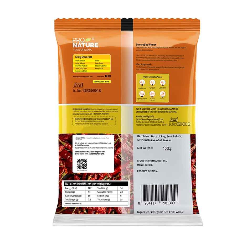 Pro Nature 100% Organic Red Chilli Whole