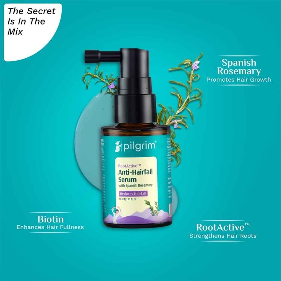 Pilgrim Rootactive Anti-hairfall Serum With Spanish Rosemary Strengthens Hair Roots