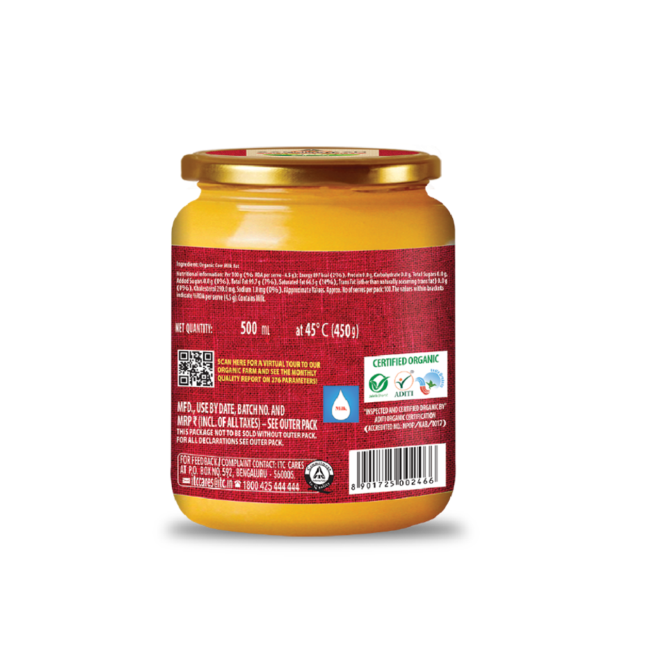 Aashirvaad Organic Pure Cow Ghee | Certified Organic