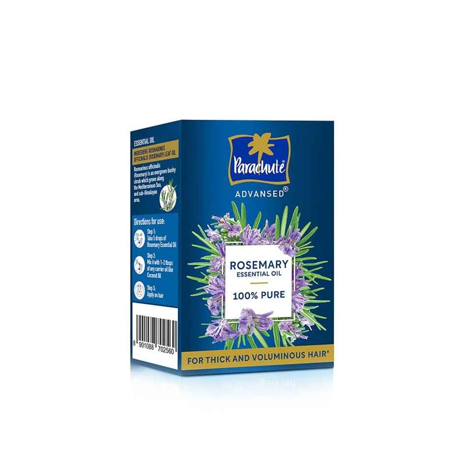 Parachute Advansed Rosemary Essential Oil | 100% Pure | For Thick & Voluminous Hair