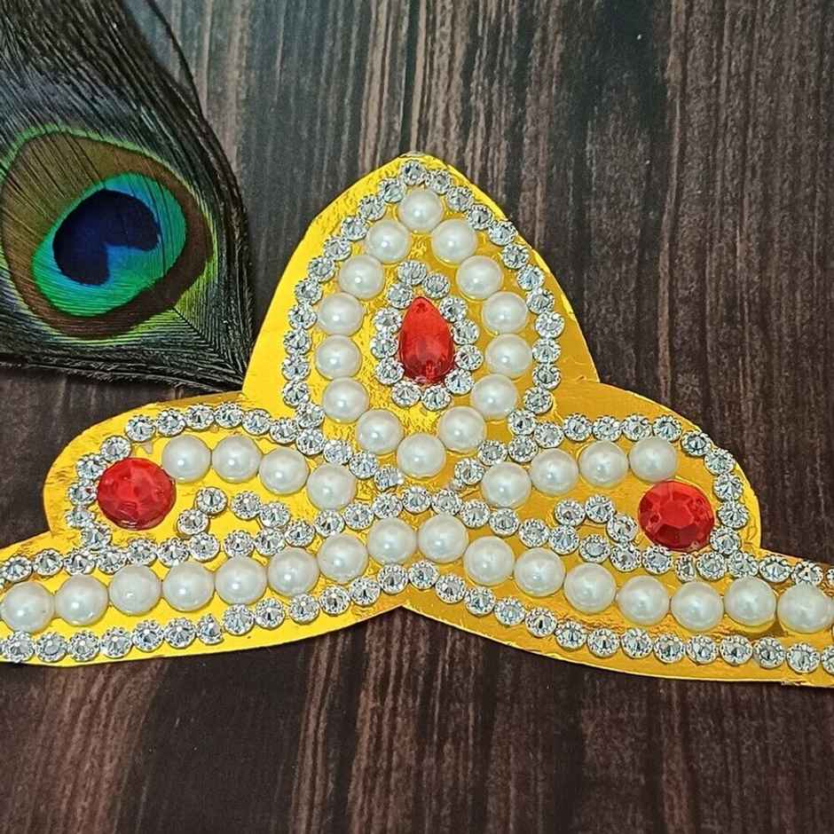 Kids Moti Mukut With Mor Pankh | 13 x 13 cm | Gullak