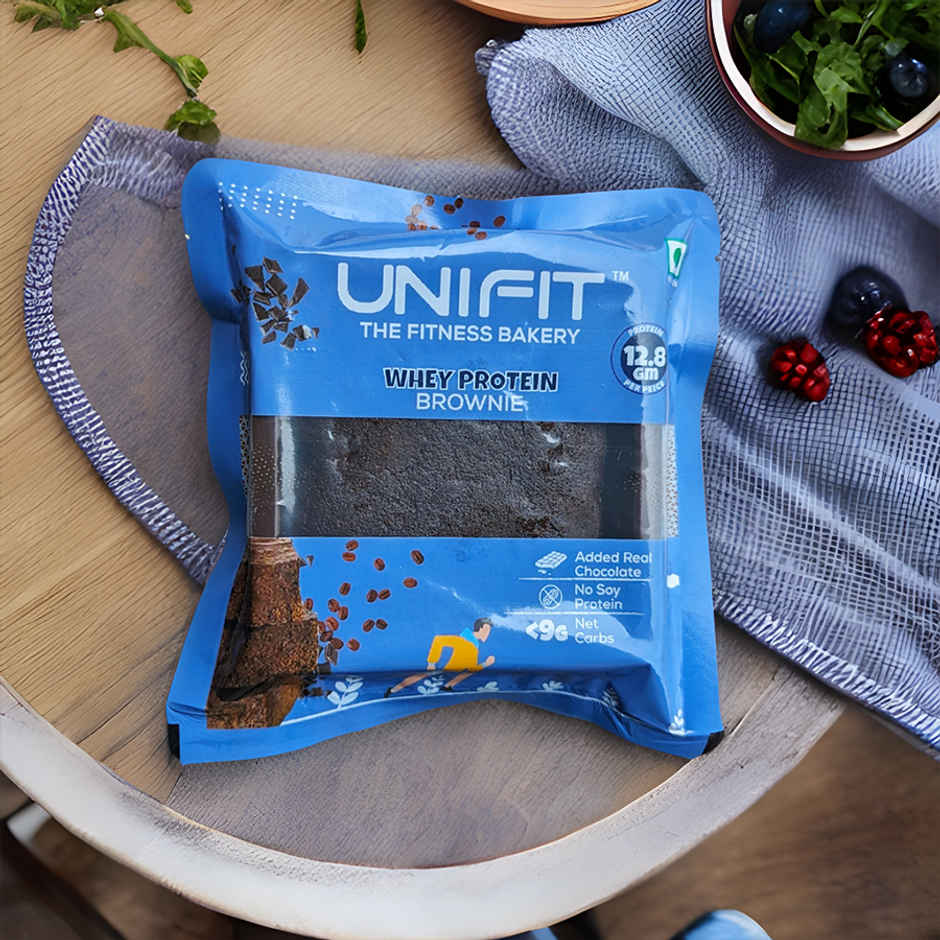 Unifit Chocolate Brownie | Rich and Fudgy | High Protein and Fiber | Guilt-Free Indulgence