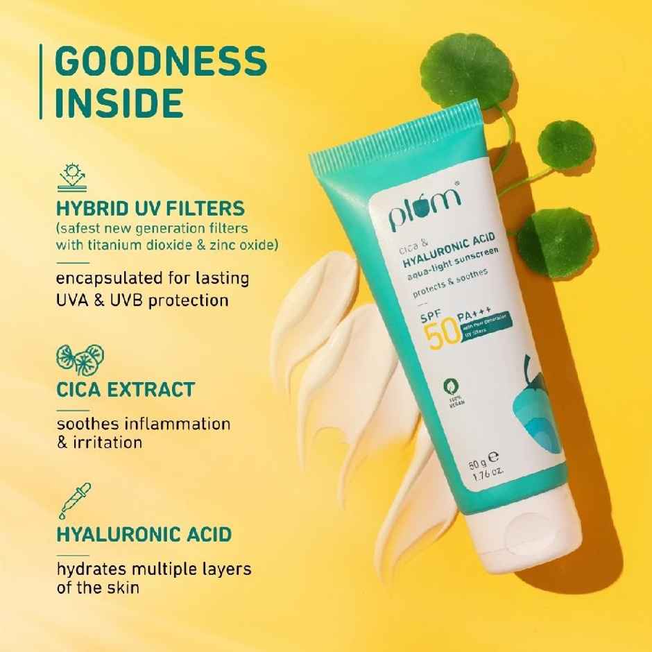 Plum Cica & Hyaluronic Acid Aqua-Light Sunscreen SPF 50 PA+++