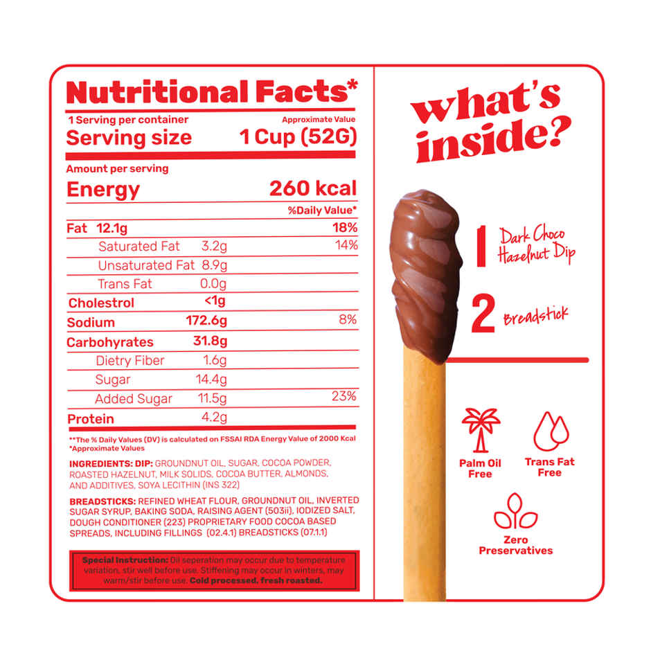 Beanly Dark Choco Hazelnut Spread with Breadsticks