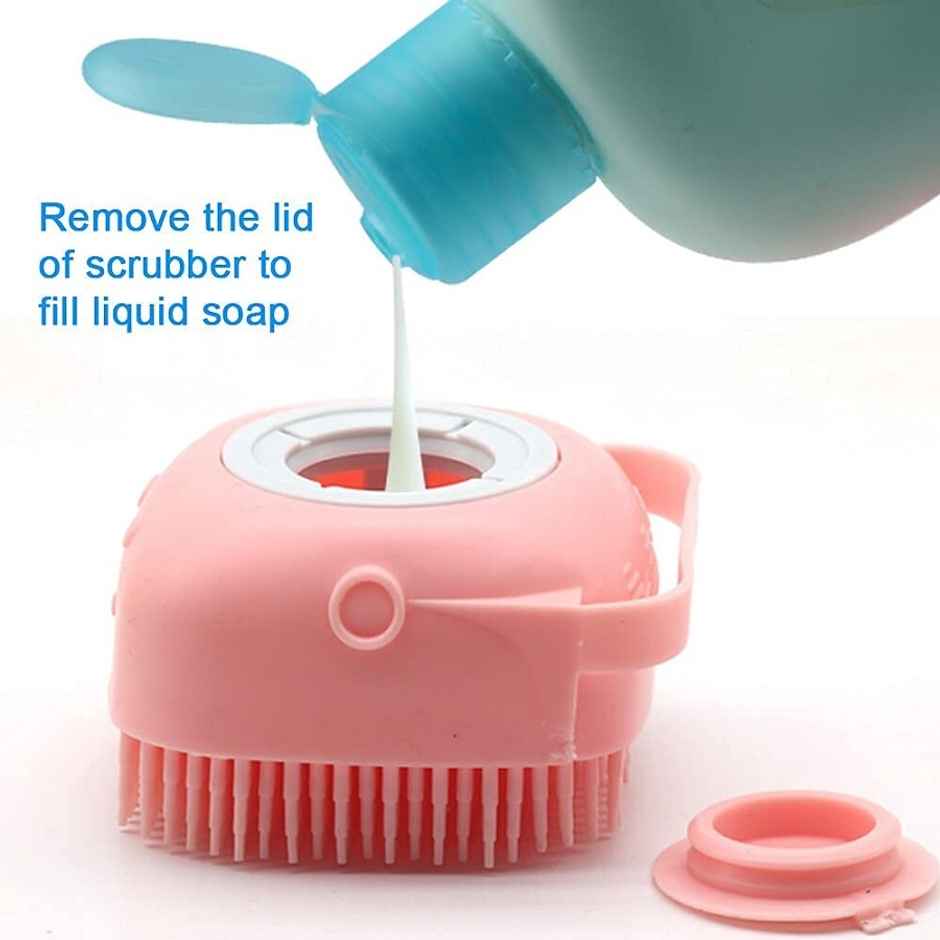 Bronson Professional Silicone Shower Scrubber Exfoliating Bath Brush With Soap Dispenser | Mix Color