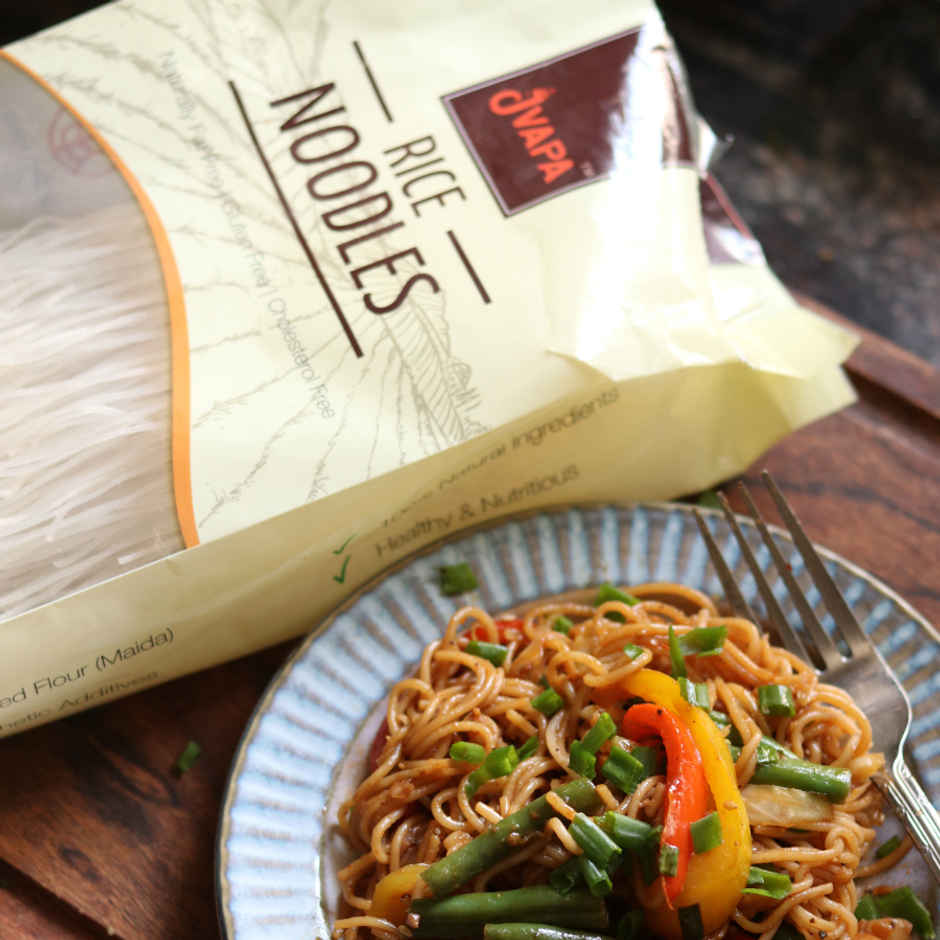 Jvapa Rice Noodles | Rice | Naturally Gluten-Free | Cholesterol Free | No Maida