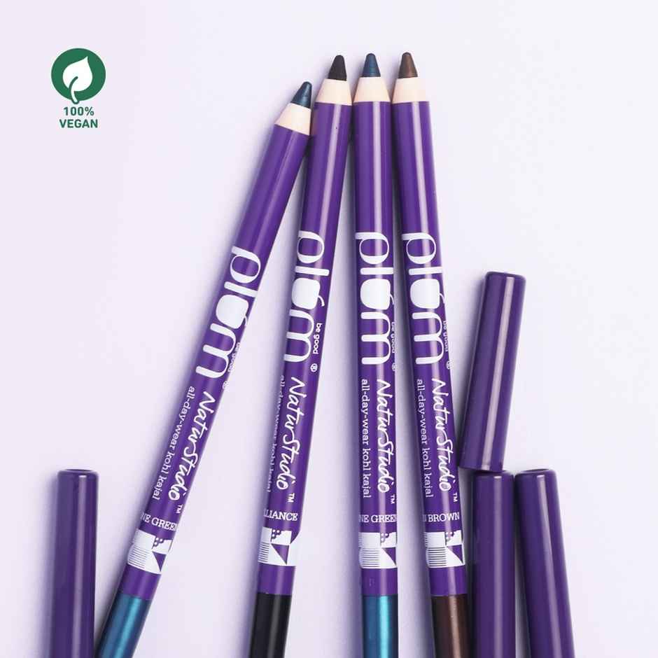 Plum NaturStudio All-Day-Wear Kohl Kajal Black Brilliance with FREE SHARPENER