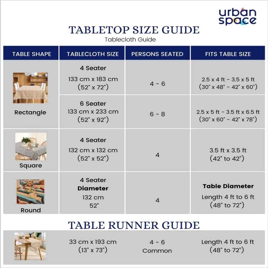 Urban Space 4 Seater Table Cover With Tassels, 52 X 72 - Humming Bird Blue