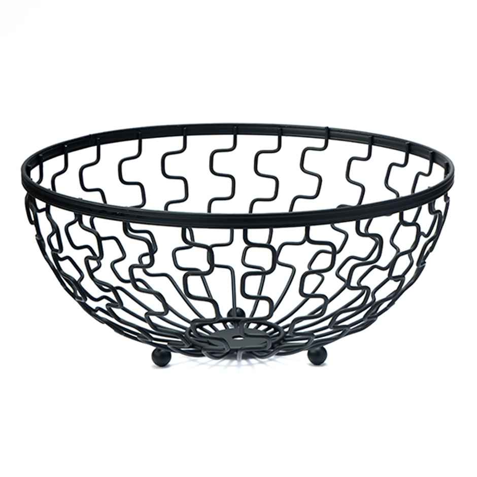 Petals Charcoal Wire Fruit Basket Stand | 27x27x12 Cm