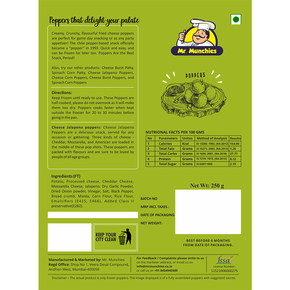Mr. Munchies Premium Cheese Jalapeno Popper