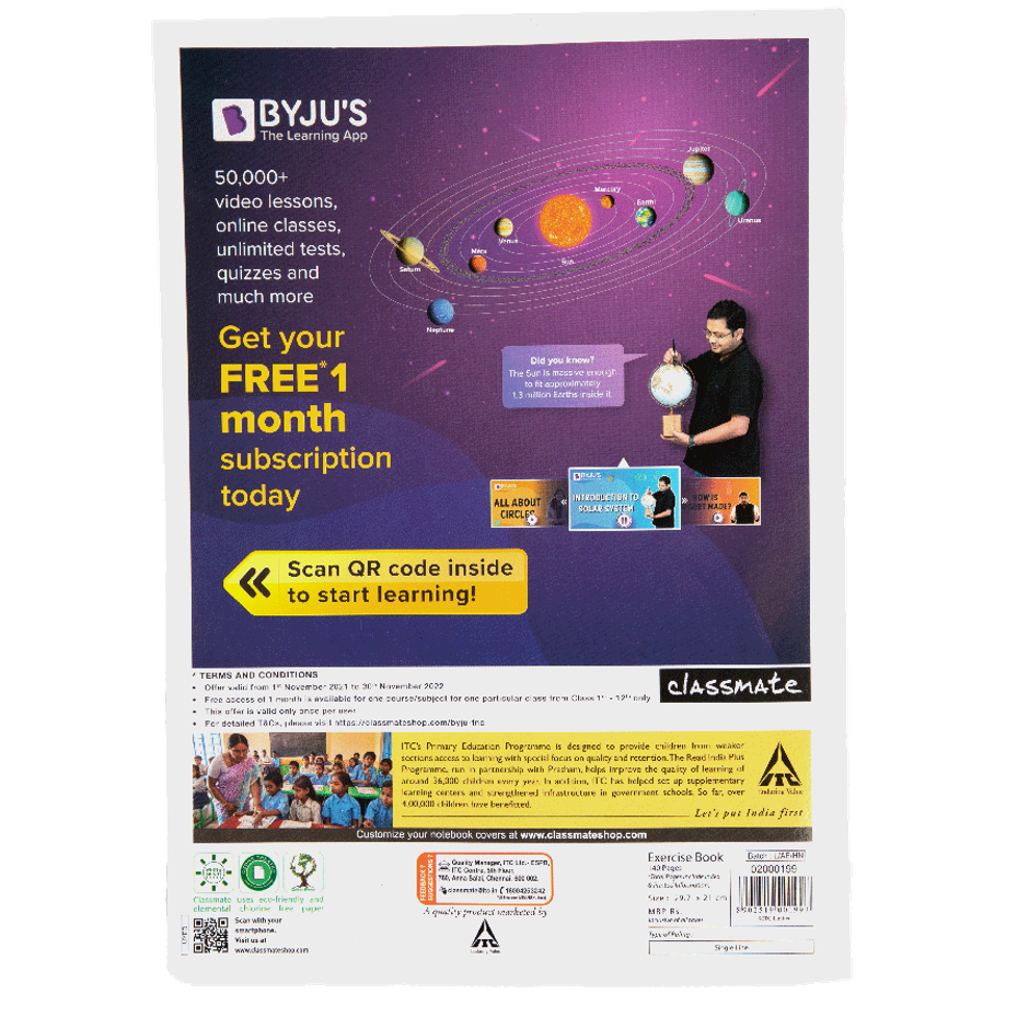 Classmate Soft Bound Ruled Notebook | 140 Pages | A4 | Assorted Designs