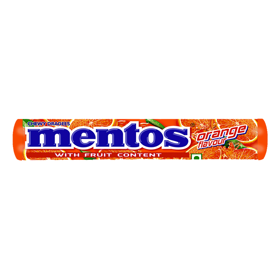Mentos - Orange Chewy Candy Stick 
