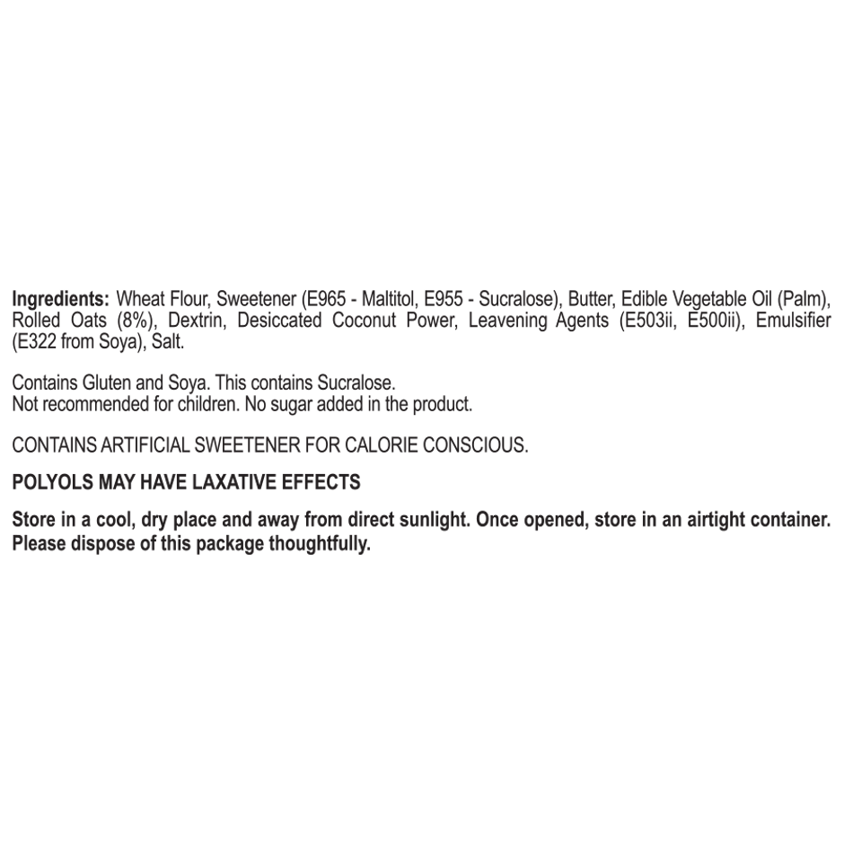 UNIBIC Oatmeal Sugar Free Biscuits | Trans Fat-Free Combo