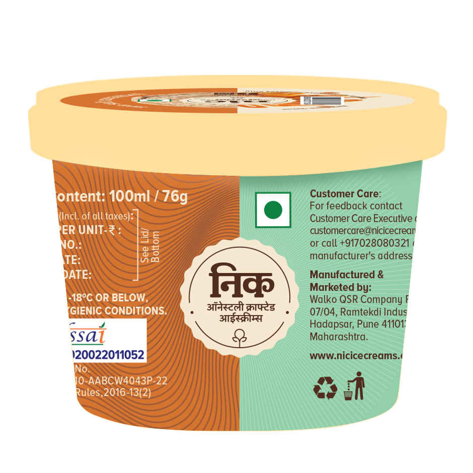 NIC Sea Salt Caramel Ice Cream Cup | Preservative Free | No Artificial Flavors