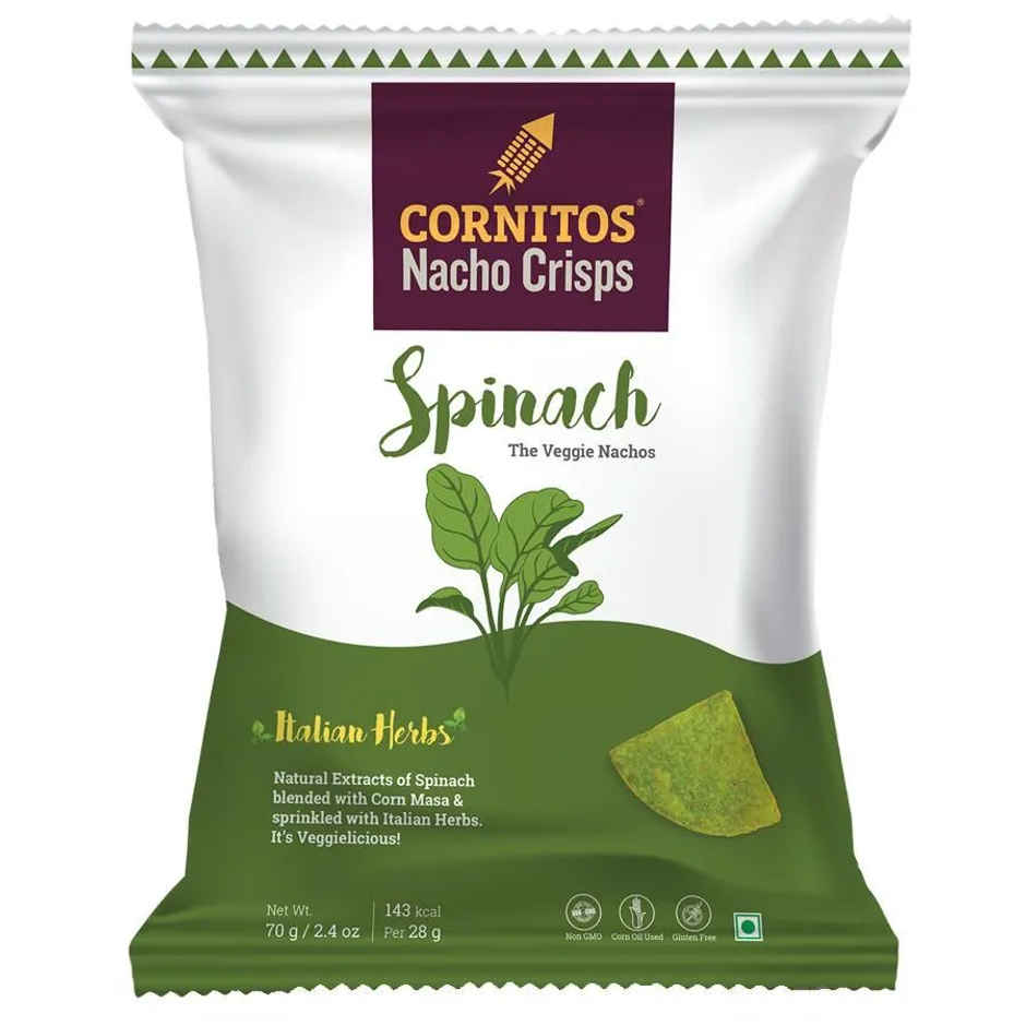 Cornitos Nacho Chips - Spinach 