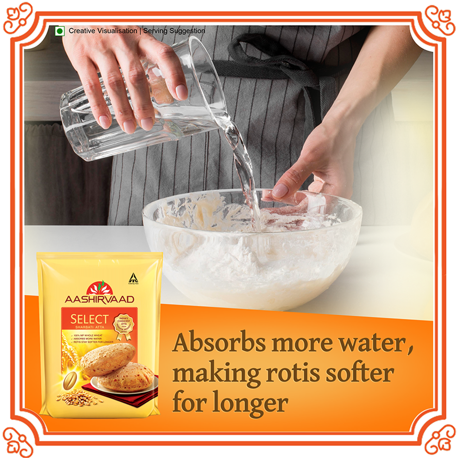 Aashirvaad Select | 100% MP Sharbati Wheat Atta for Soft Makhmali Rotis Combo