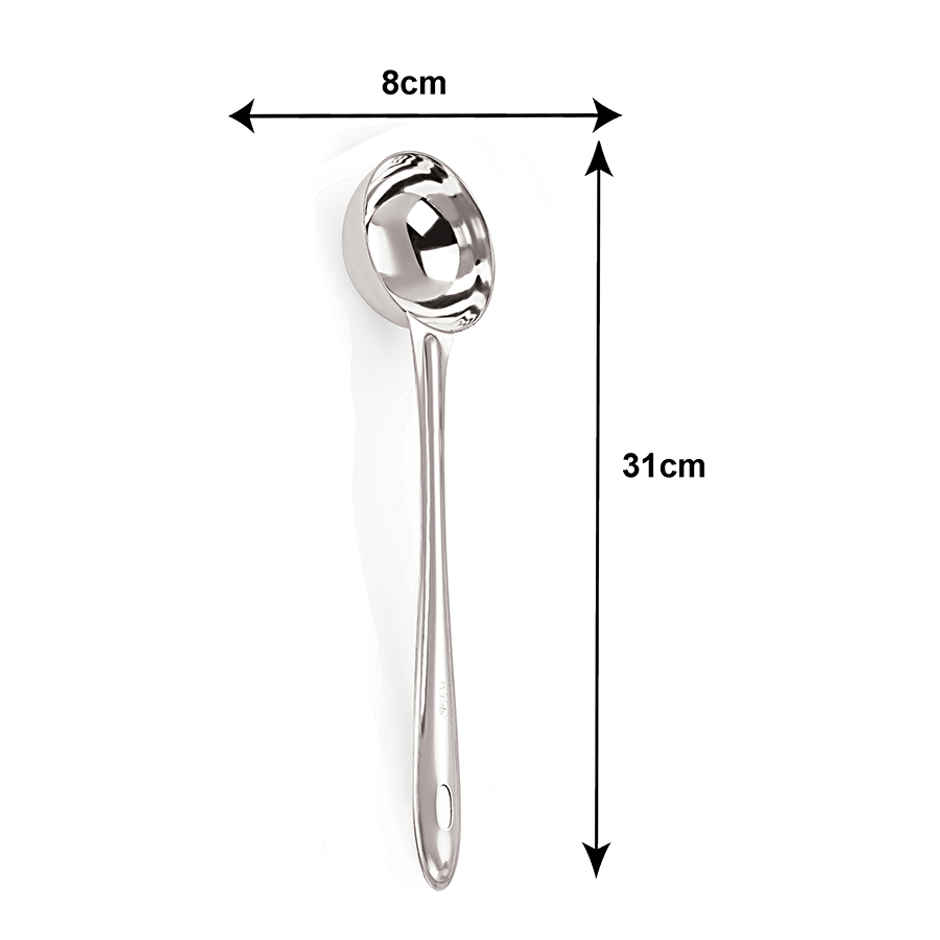 Petals Stainless Steel Cooking/Serving/Spoon - Soup/Dal/Sambar/Curry Ladle | 31 cm