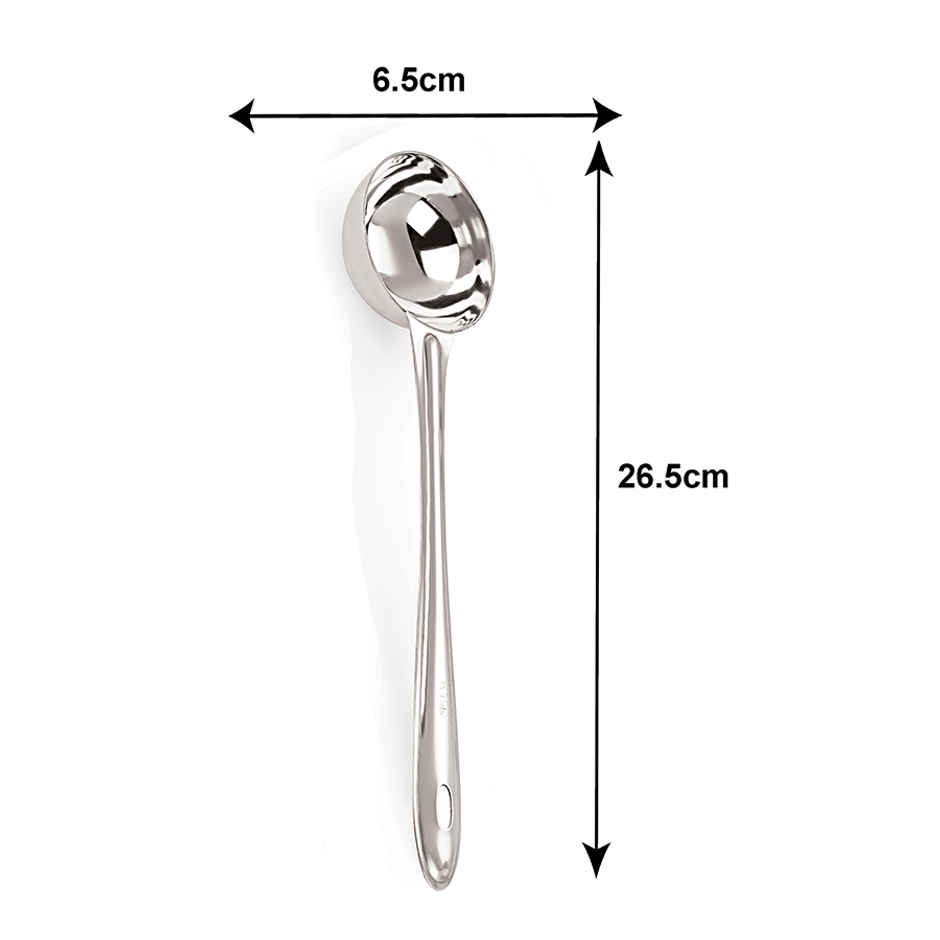 Petals Stainless Steel Cooking/Serving/Spoon - Soup/Dal/Sambar/Curry Ladle | 26.5 cm