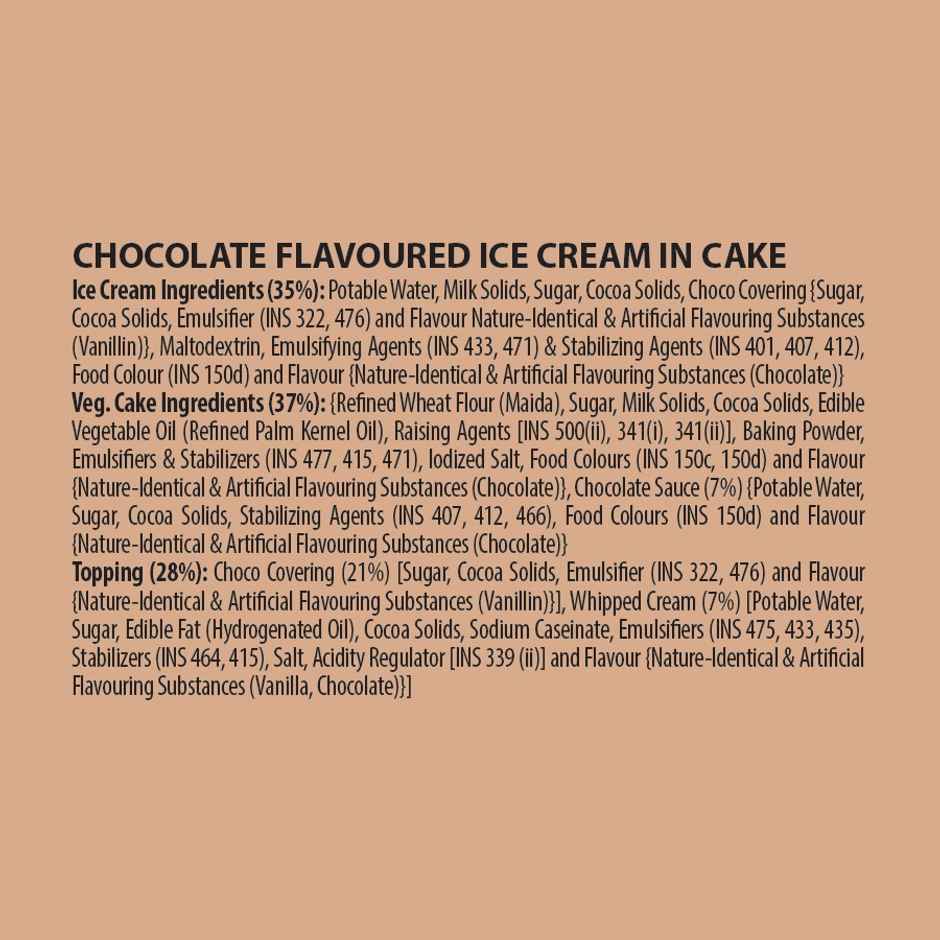 Cream Bell Double Chocolate Ice Cream Cake (500ml) & Oye Happy I Love You Maa (1pc) Combo