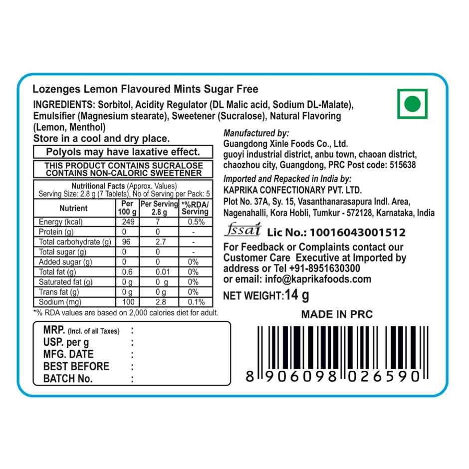 Americano Sugar Free Mint - Lemon