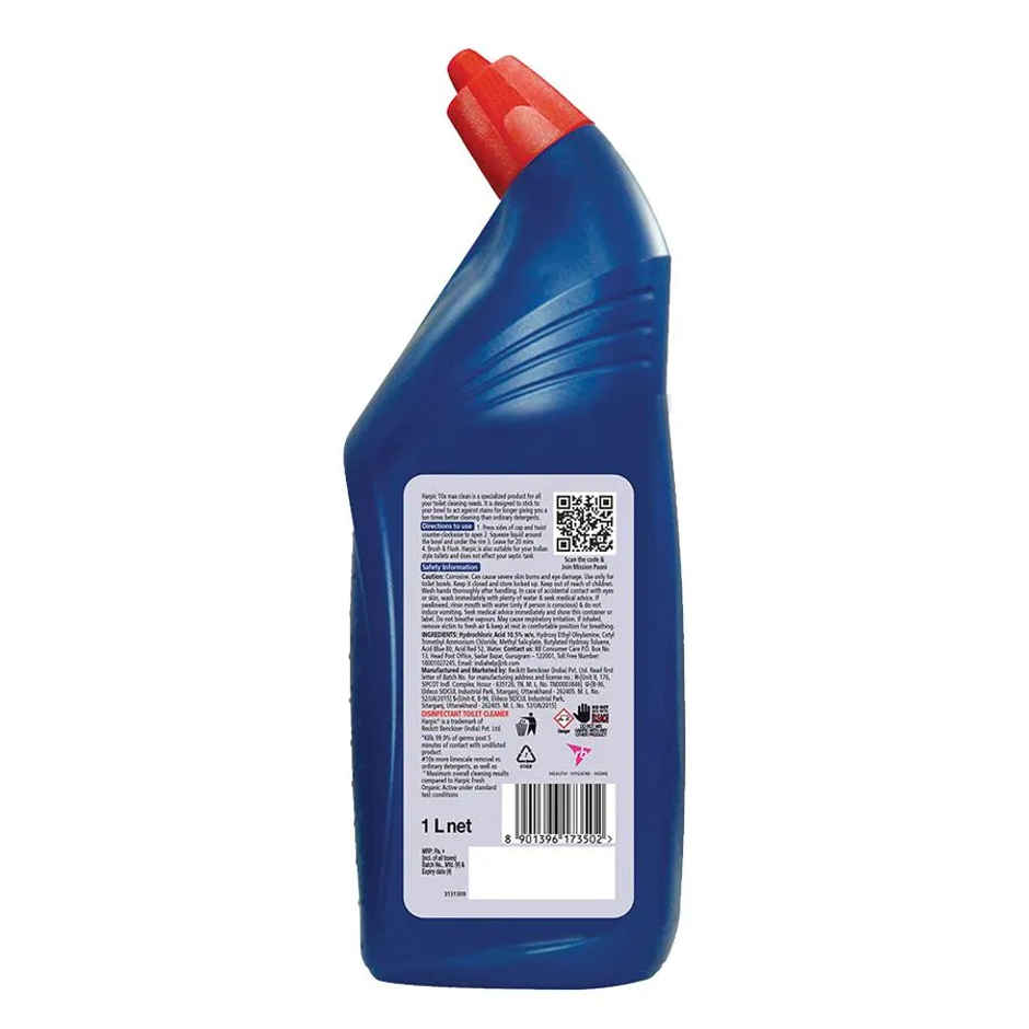 Harpic Original Toilet Cleaner Liquid (1L) & Lizol Citrus Floor Cleaner Liquid (1L) & Colin Glass Cleaner & Surface Cleaner Liquid Spray (500ml) Combo 