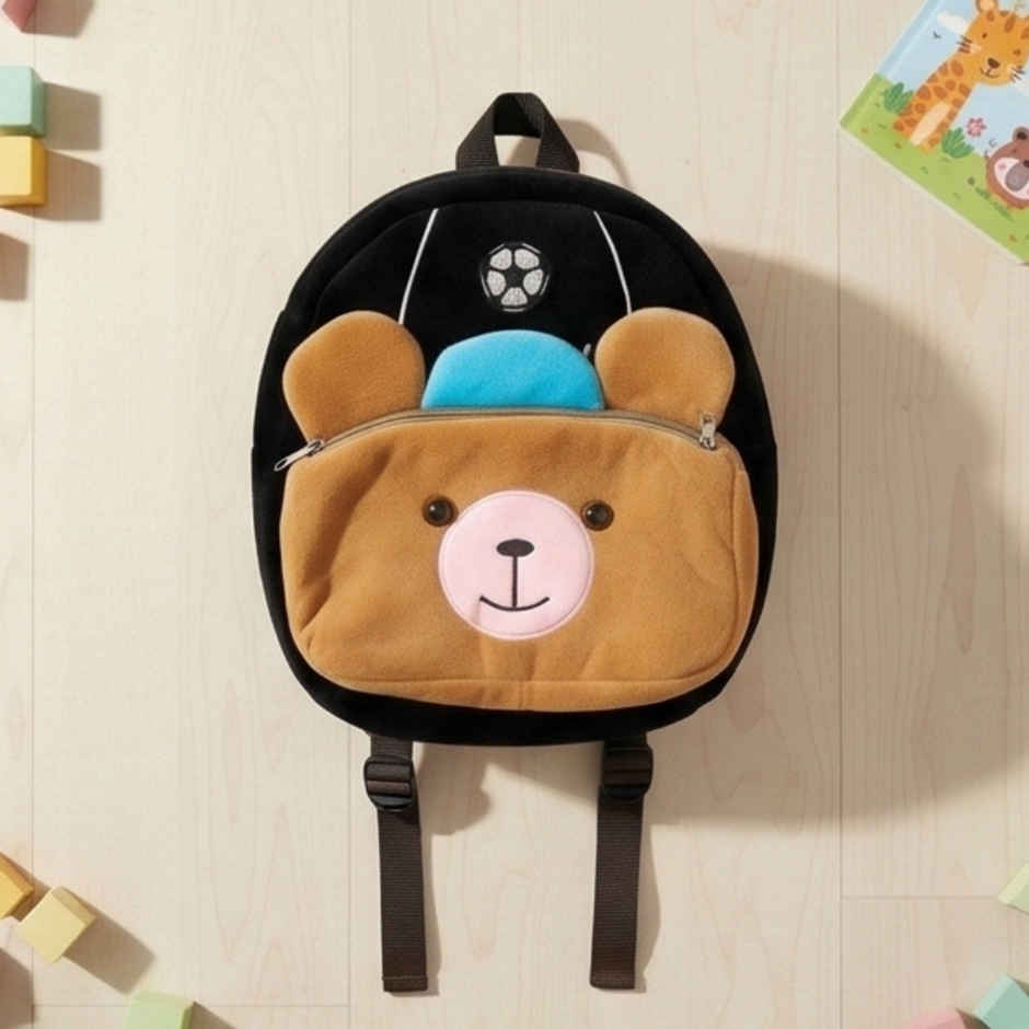 Kidara Football Bear Kids Plush Backpack | Brown