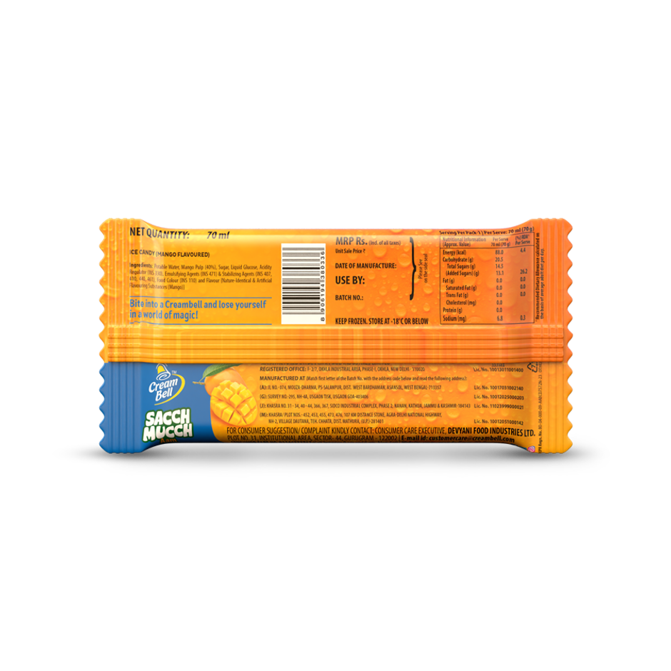 Cream Bell Sacch Mucch Aam Ice Cream Stick