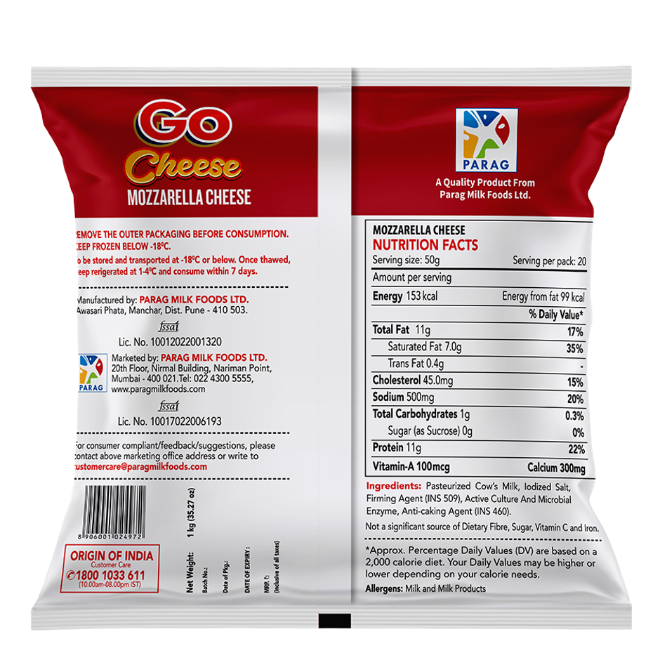 Go Cheese Mozzarella Shredded Cheese