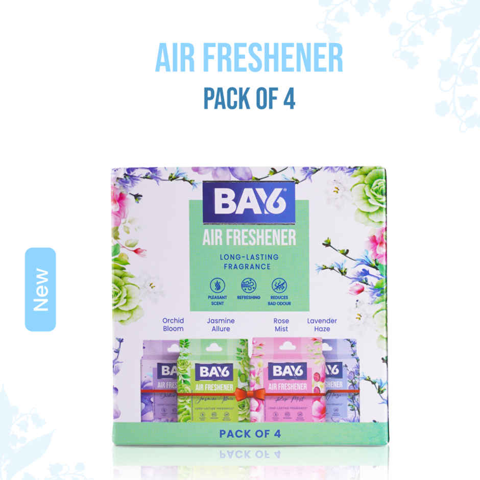 BAY6 Bathroom Air Freshener Blocks (Pack Of 4)- Orchid, Jasmine, Rose, Lavender - Long Lasting Fragrance