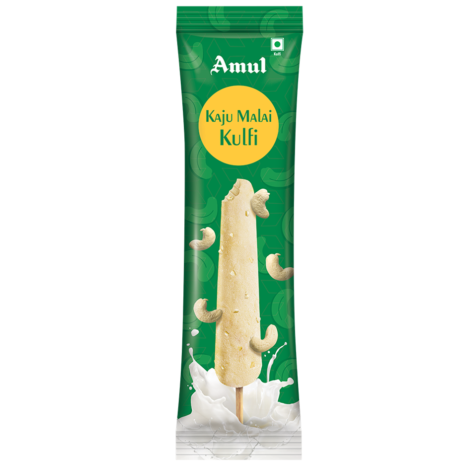 Amul Kaju Malai Kulfi Roll Cut