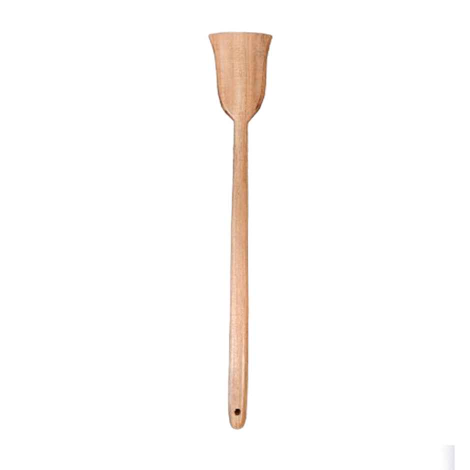 Petals Wooden Thick Long Handle Spatula Dosa Palta Taveta Turner Khurpi | 37cm-15 Inch Length