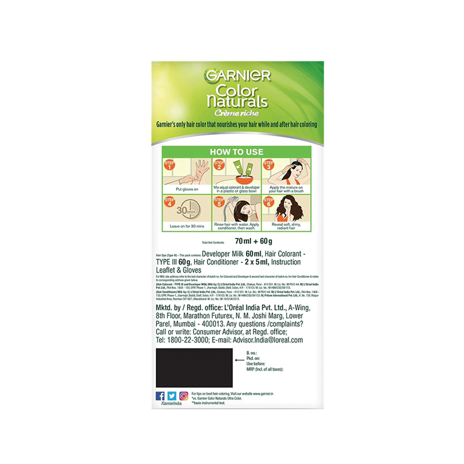 Garnier Color Naturals Long-Lasting Creme Hair Color | Caramel Brown - Shade 5.32