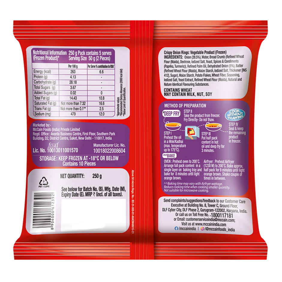 Mccain Crispy Onion Rings