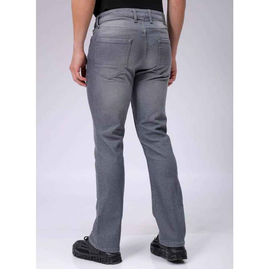 The Indian Garage Co Men's Slim Fit Solid Casual Regular Jeans | Grey | 36