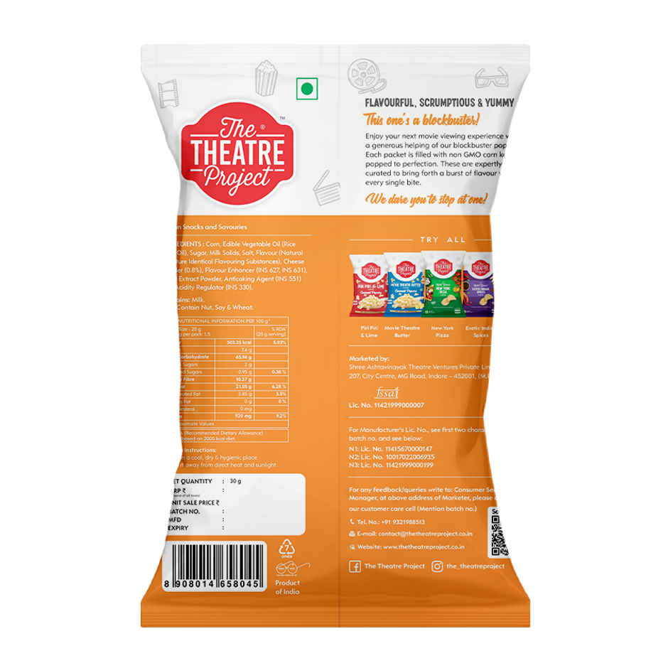 TTP Gourmet Popcorn | Cheddar Cheese | Cheesy & Crunchy Combo