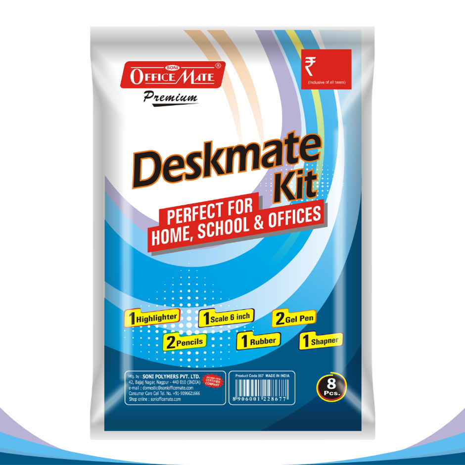 Soni Officemate Deskmate Kit, All-in-one Stationery Set, Ideal Gift for Kids, Students & Office Use