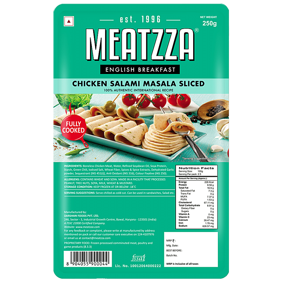 Meatzza Chicken Salami Masala Sliced