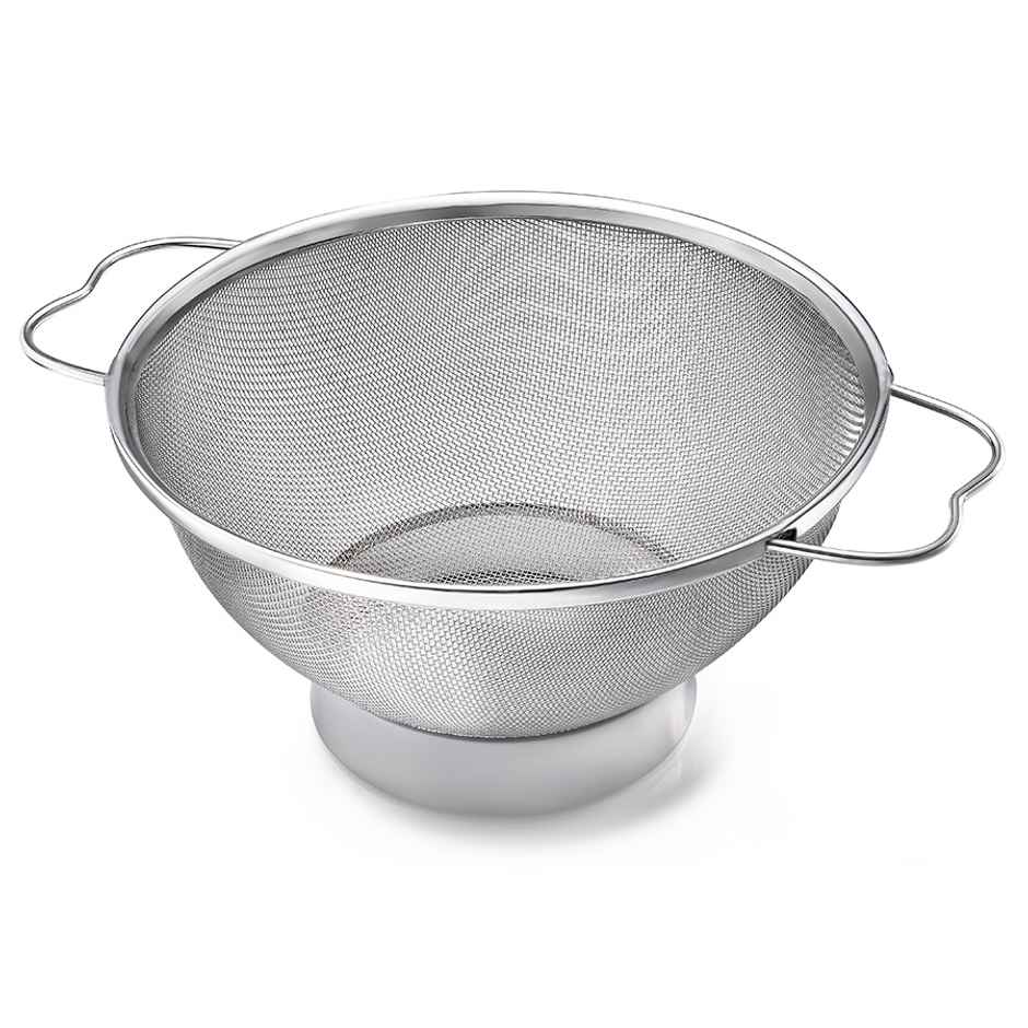 Petals Ss Fruit Basket-colander-rice Vegetable Strainer Drainer | 25 cm-10 Inch
