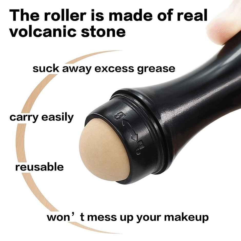 Bronson Professional Oil Absorbing Face Roller Volcanic Stone Reusable Oil Control for Oily Skin