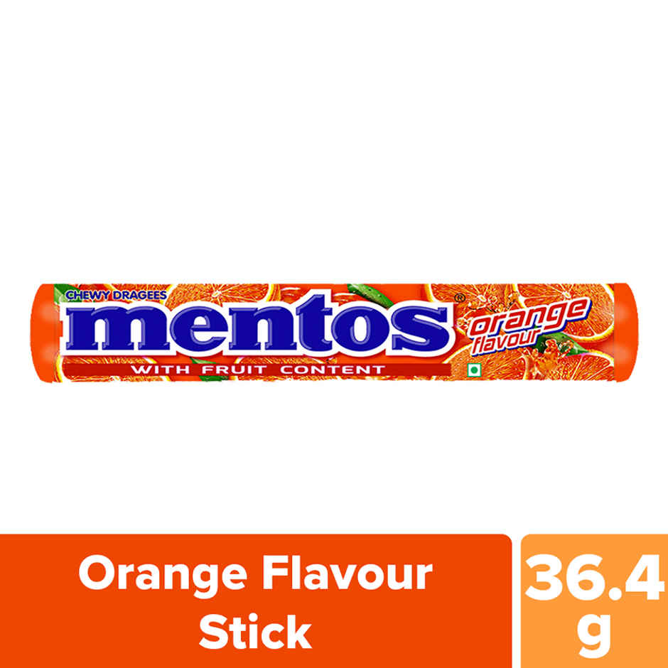 Mentos - Orange Chewy Candy Stick 