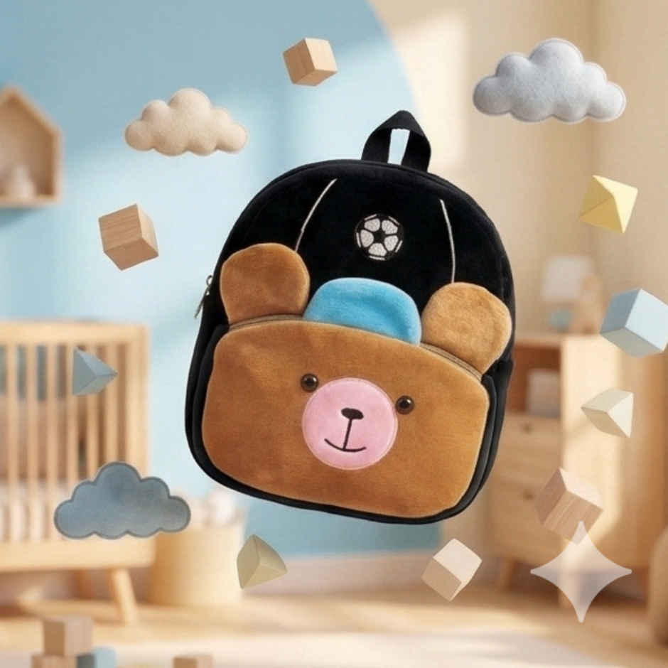 Kidara Football Bear Kids Plush Backpack | Brown